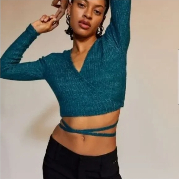 NWT Urban Outfitters Deep Teal Knit Top - Picture 3 of 8